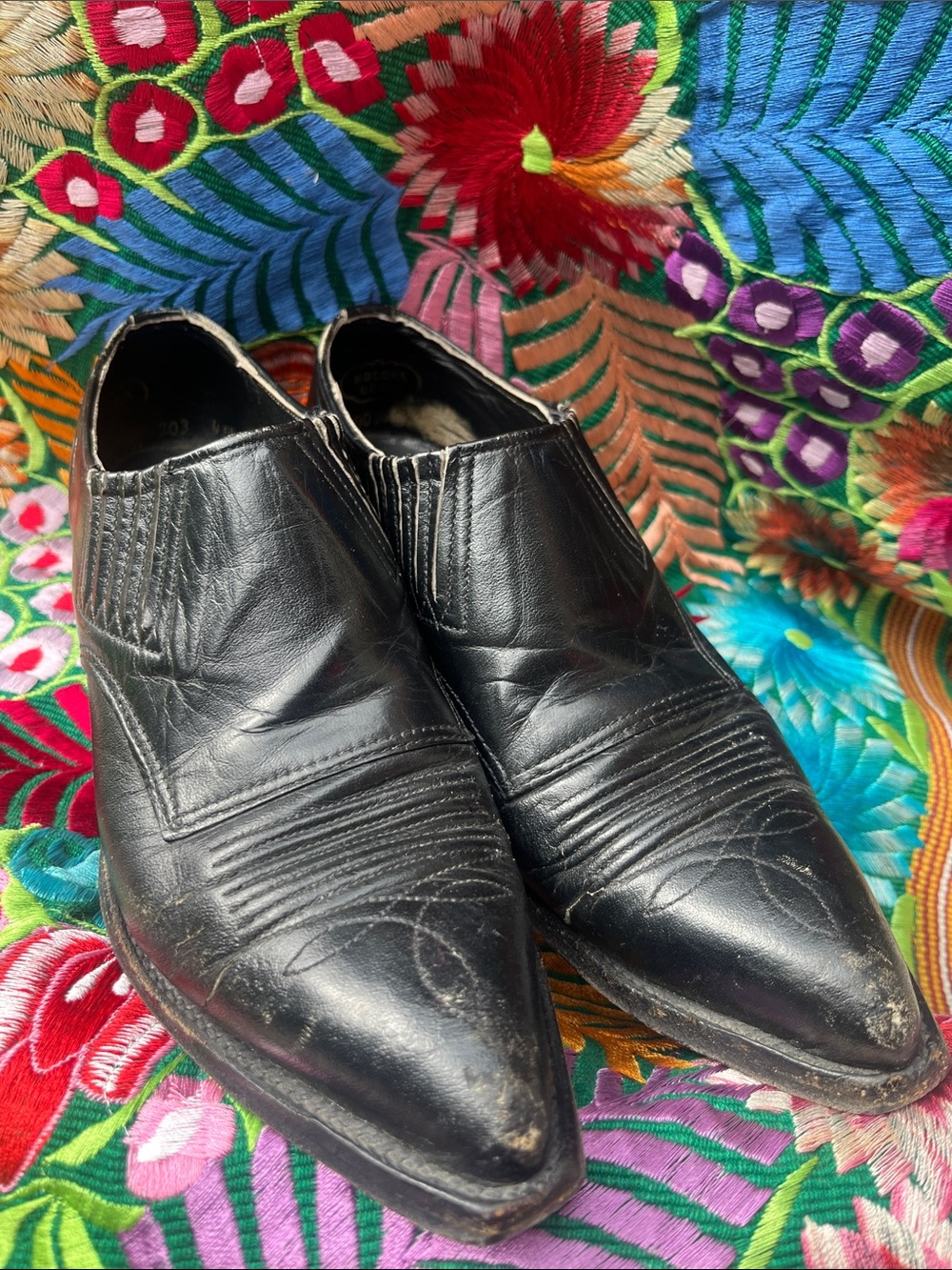 Black Leather Slip-On Men’s Dress Shoes 45B